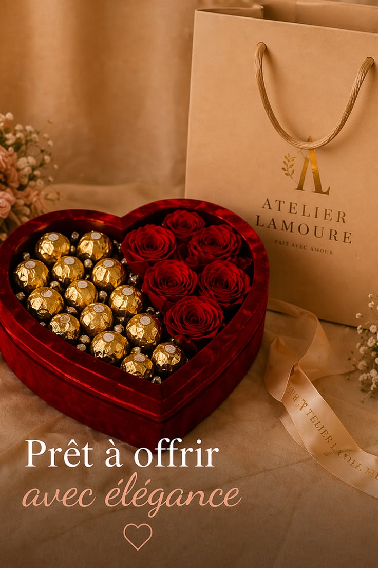 Coffret Cadeau - Coeur en chocolats
