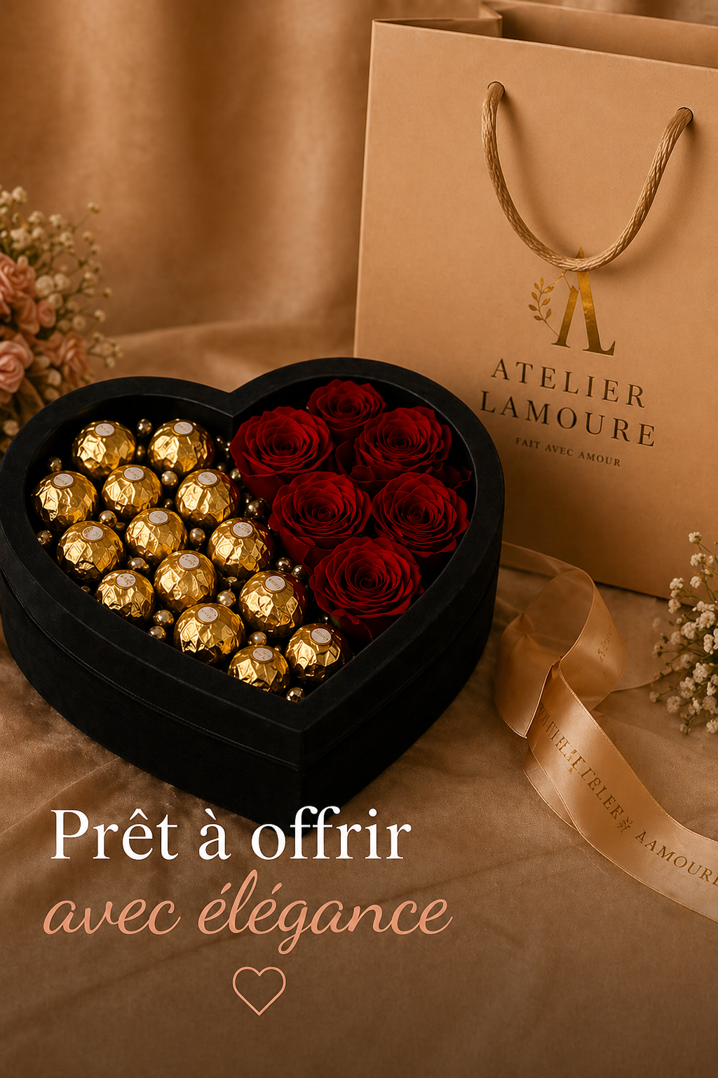 Coffret Cadeau - Coeur en chocolats